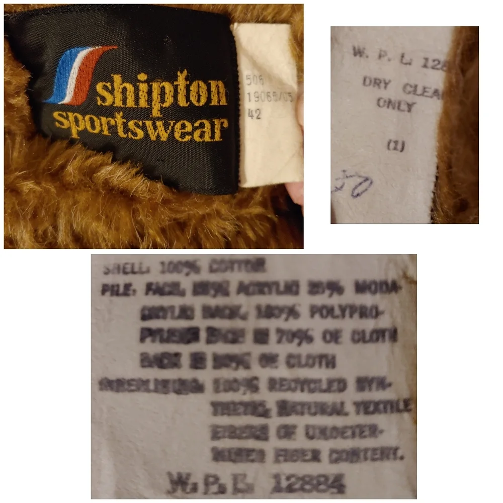 70's Vintage Denim Barn Coat by Shipton Sportswear Faux Fur Lined